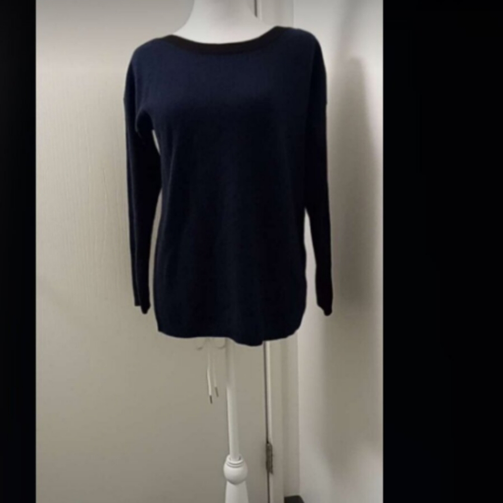 Kier + J Women's Navy Blue 100% Cashmere Sweater Sz S